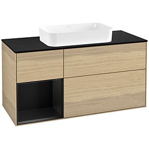 Villeroy et Boch Finion Villeroy et Boch F702PDPC 120x60.3x50.1cm, tablette gauche laqué noir mat, Oak Veneer