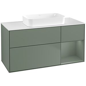 Villeroy et Boch Finion F711GMGM 120x60.3x50.1cm, étagère à droite Olive Matt Lacquer , Olive Matt Lacquer