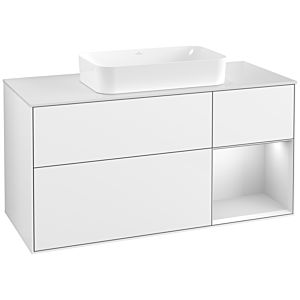 Villeroy and Boch Finion Villeroy and Boch Finion F711MTGF 120x60.3x50.1cm, shelf on the right white matt lacquer, glossy white lacquer