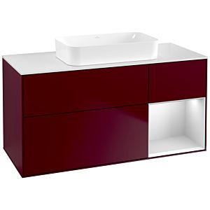 Villeroy and Boch Finion Villeroy and Boch Finion F711MTHB 120x60.3x50.1cm, shelf on the right white matt lacquer, Peony Matt