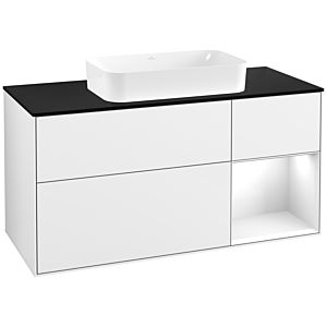 Villeroy et Boch Finion Villeroy et Boch F712GFGF 120x60.3x50.1cm, étagère à droite laqué blanc brillant, laqué blanc brillant