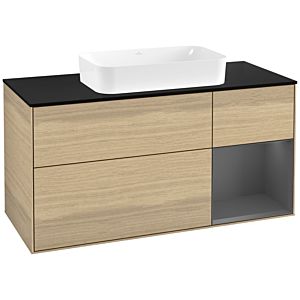 Villeroy und Boch Finion Waschtischunterschrank F712GKPC 120x60,3x50,1cm, Regal rechts Anthracite matt, Oak Veneer