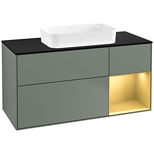 Villeroy and Boch Finion Villeroy and Boch Finion F712HFGM 120x60.3x50.1cm, shelf right gold matt, Olive Matt Lacquer