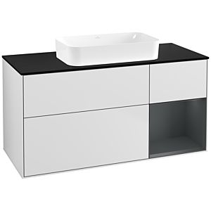 Villeroy et Boch Finion F712HGMT 120x60,3x50,1cm, étagère à droite Midnight Blue Matt Lacquer , laqué blanc mat