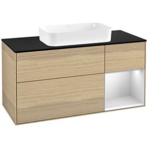 Villeroy und Boch Finion Waschtischunterschrank F712MTPC 120x60,3x50,1cm, Regal rechts White matt lacquer, Oak Veneer