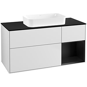 Villeroy and Boch Finion Villeroy and Boch Finion F712PDMT 120x60.3x50.1cm, shelf on the right black matt lacquer, white matt lacquer