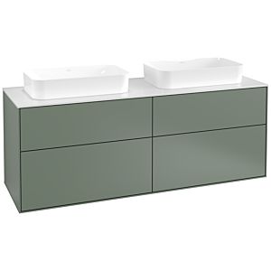 Villeroy und Boch Finion Waschtischunterschrank F72100GM 160x60,3x50,1cm, Glass White Matt, Olive Matt Lacquer