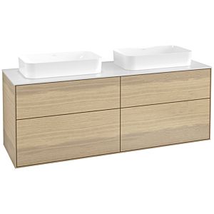 Villeroy und Boch Finion Waschtischunterschrank F72100PC 160x60,3x50,1cm, Glass White Matt, Oak Veneer