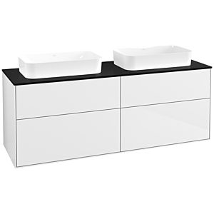 Villeroy et Boch Finion Villeroy et Boch F72200GF 160x60.3x50.1cm, verre noir mat, laqué blanc brillant