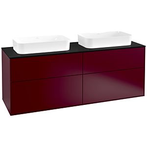 Villeroy et Boch Finion F72200HB 160x60.3x50.1cm, verre noir mat, Peony Matt