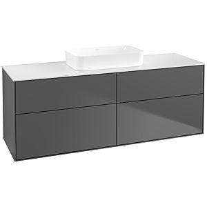 Villeroy und Boch Finion Waschtischunterschrank F73100GK 160x60,3x50,1cm, Glass White Matt, Anthracite matt