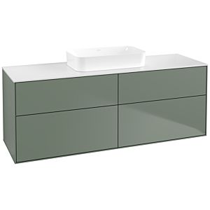 Villeroy und Boch Finion Waschtischunterschrank F73100GM 160x60,3x50,1cm, Glass White Matt, Olive Matt Lacquer