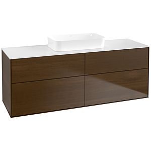 Villeroy und Boch Finion Waschtischunterschrank F73100GN 160x60,3x50,1cm, Glass White Matt, Walnut veneer