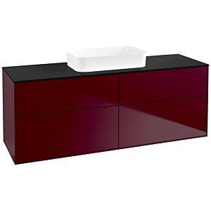 Villeroy et Boch Finion Villeroy et Boch F73200HB 160x60.3x50.1cm, Glass Black Matt, Peony Matt