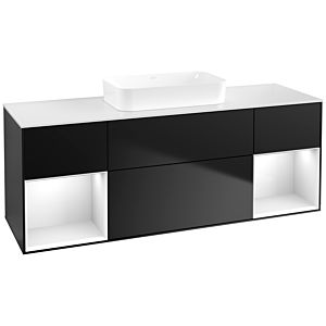 Villeroy and Boch Finion Villeroy and Boch Finion F741GFPD 160x60.3x50.1cm, shelves Glossy white lacquer, Black matt lacquer