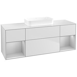 Villeroy und Boch Finion Waschtischunterschrank F741GJMT 160x60,3x50,1cm, Regale Light grey matt lacquer, White matt lacquer