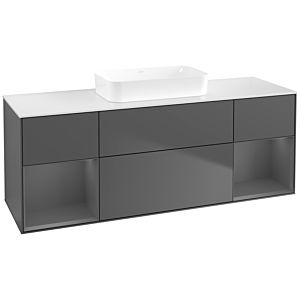Villeroy und Boch Finion Waschtischunterschrank F741GKGK 160x60,3x50,1cm, Regale Anthracite matt lacquer, Anthracite matt