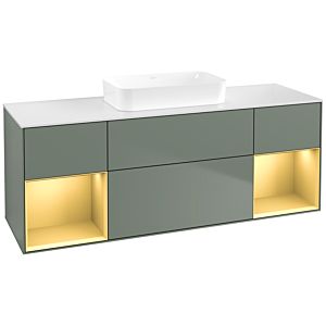 Villeroy et Boch Finion Villeroy et Boch F741HFGM 160x60.3x50.1cm, étagères laqué or mat, Olive Matt Lacquer