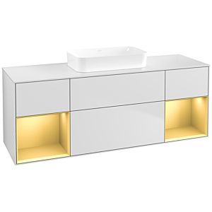 Villeroy und Boch Finion Waschtischunterschrank F741HFMT 160x60,3x50,1cm, Regale Gold matt lacquer, White matt lacquer
