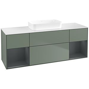 Villeroy et Boch Finion Villeroy et Boch F741HGGM 160x60.3x50.1cm, étagères Laque mat minuit, Olive Matt Lacquer