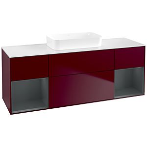 Villeroy et Boch Finion F741HGHB 160x60.3x50.1cm, étagères laqué mat Midnight, Peony Matt