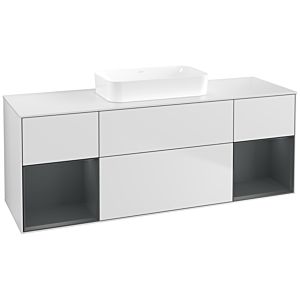Villeroy und Boch Finion Waschtischunterschrank F741HGMT 160x60,3x50,1cm, Regale Midnight matt lacquer, White matt lacquer