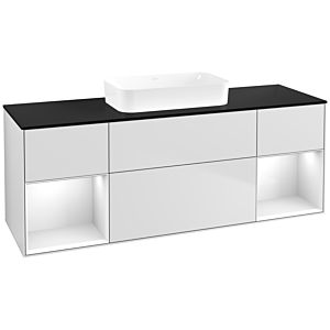 Villeroy et Boch Finion Villeroy et Boch F742GFMT 160x60.3x50.1cm, étagères laqué blanc brillant, laqué blanc mat