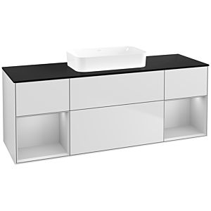 Villeroy und Boch Finion Waschtischunterschrank F742GJMT 160x60,3x50,1cm, Regale Light grey matt lacquer, White matt lacquer