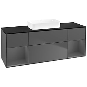Villeroy und Boch Finion Waschtischunterschrank F742GKGK 160x60,3x50,1cm, Regale Anthracite matt lacquer, Anthracite matt