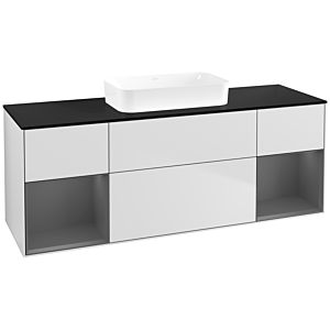 Villeroy et Boch Finion Villeroy et Boch F742GKMT 160x60,3x50,1cm, étagères Laque anthracite mate, Laque blanche mate
