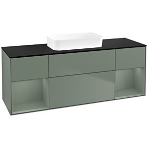 Villeroy und Boch Finion Waschtischunterschrank F742GMGM 160x60,3x50,1cm, Regale Olive matt lacquer, Olive Matt Lacquer