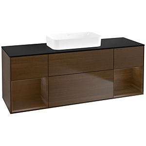 Villeroy und Boch Finion Waschtischunterschrank F742GNGN 160x60,3x50,1cm, Regale Walnut veneer, Walnut veneer