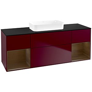 Villeroy et Boch Finion Villeroy et Boch F742GNHB 160x60.3x50.1cm, étagères placage noyer, Peony Matt