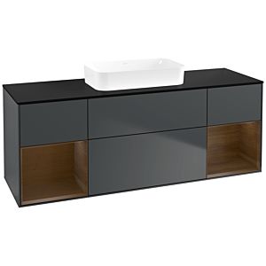 Villeroy et Boch Finion Villeroy et Boch F742GNHG 160x60.3x50.1cm, étagères placage noyer, Midnight Blue Matt Lacquer