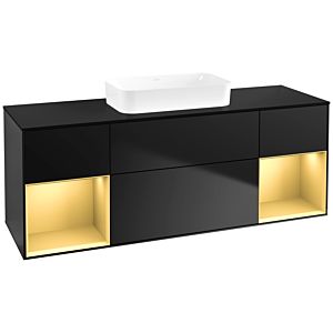 Villeroy and Boch Finion Villeroy and Boch Finion F742HFPD 160x60.3x50.1cm, shelves gold matt lacquer, black matt lacquer