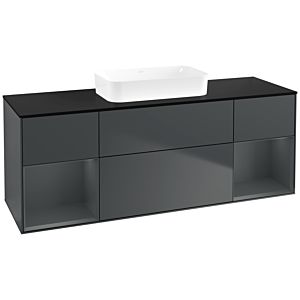 Villeroy und Boch Finion Waschtischunterschrank F742HGHG 160x60,3x50,1cm, Regale Midnight matt lacquer, Midnight Blue Matt Lacquer