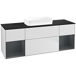 Villeroy und Boch Finion Waschtischunterschrank F742HGMT 160x60,3x50,1cm, Regale Midnight matt lacquer, White matt lacquer