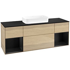Villeroy and Boch Finion Villeroy and Boch Finion F742PDPC 160x60.3x50.1cm, shelves black matt lacquer, Oak Veneer