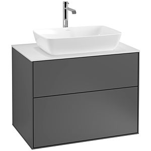 Villeroy und Boch Finion Waschtischunterschrank F75100GK 80x60,3cm, Abdeckplatte white matt, Anthracite matt