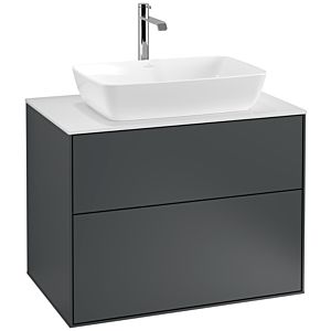 Villeroy und Boch Finion Waschtischunterschrank F75100HG 80x60,3cm, Abdeckplatte white matt, Midnight Blue Matt Lacquer