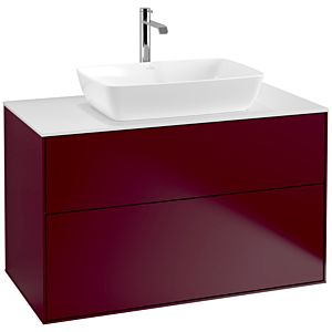 Villeroy und Boch Finion Waschtischunterschrank F76100HB 100x60,3cm, Abdeckplatte white matt, Peony Matt