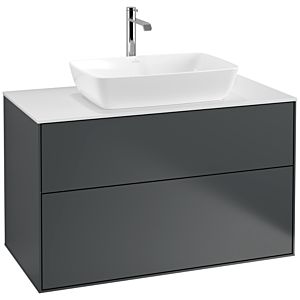 Villeroy et Boch Finion F76100HG 100x60,3cm, plaque de recouvrement blanc mat, Midnight Blue Matt Lacquer