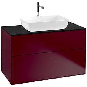 Villeroy und Boch Finion Waschtischunterschrank F76200HB 100x60,3cm, Abdeckplatte black matt, Peony Matt