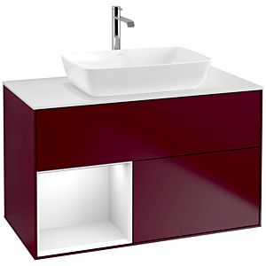 Villeroy and Boch Finion Villeroy and Boch Finion F771GFHB 100cm, cover plate white matt, shelves Glossy white lacquer, Peony Matt