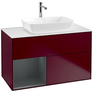 Villeroy and Boch Finion Villeroy and Boch Finion F771HGHB 100cm, cover plate white matt, shelves midnight matt lacquer, Peony Matt