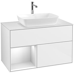 Villeroy and Boch Finion Villeroy and Boch Finion F771MTGF 100cm, cover plate white matt, shelves white matt lacquer, glossy white lacquer