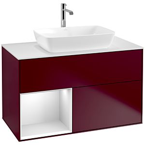 Villeroy and Boch Finion Villeroy and Boch Finion F771MTHB 100cm, cover plate white matt, shelves white matt lacquer, Peony Matt