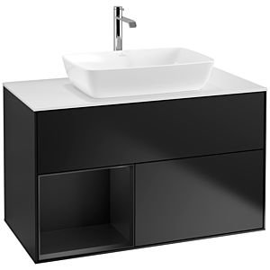 Villeroy and Boch Finion Villeroy and Boch Finion F771PDPD 100cm, cover plate white matt, shelves black matt lacquer, black matt lacquer