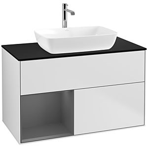 Villeroy and Boch Finion Villeroy and Boch Finion F772GKMT 100cm, cover plate black matt, shelves anthracite matt lacquer, white matt lacquer