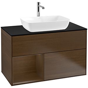 Villeroy and Boch Finion Villeroy and Boch Finion F772GNGN 100cm, cover plate black matt, shelves Walnut Veneer , Walnut Veneer veneer